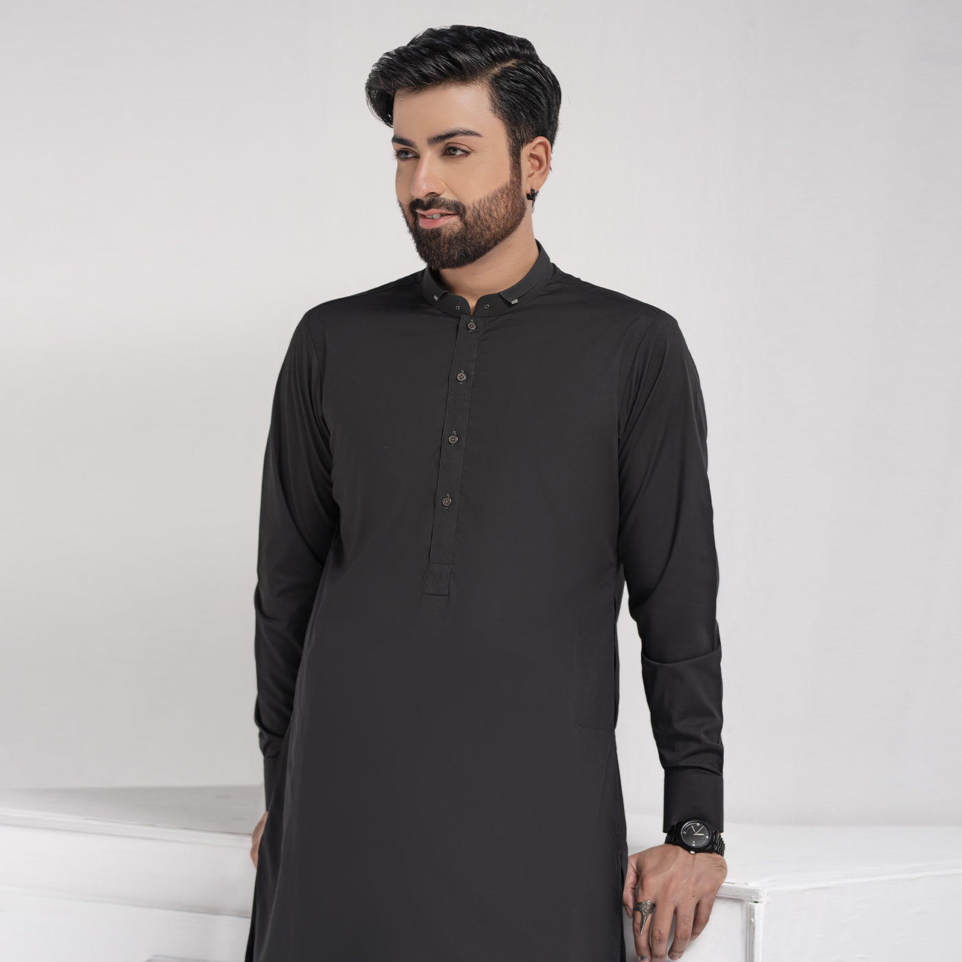 Dark Grey Premium Blanded Designer Shalwar Kameez