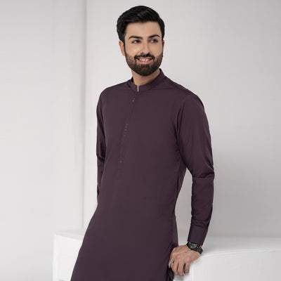 Dark Purple Premium Blanded Designer Kurta Pajama