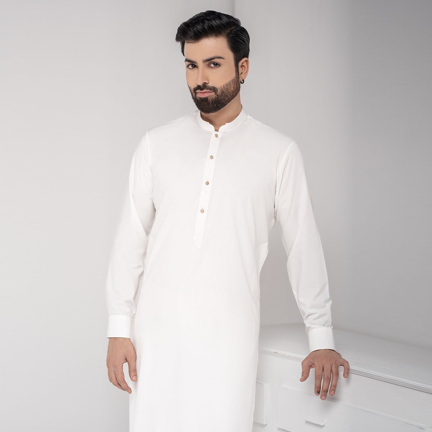 Off White Premium Blanded Designer Kurta Pajama