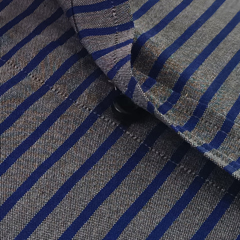 Grey & Navy Blue Lining Shirt by avocado menswear