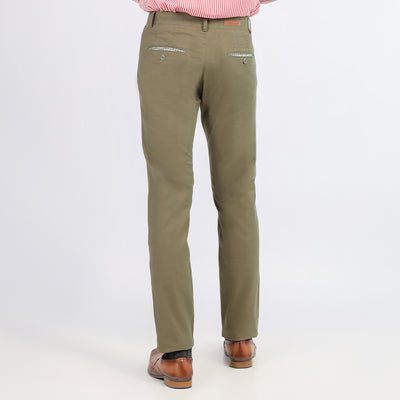 Green Plain Cotton Chino Pant