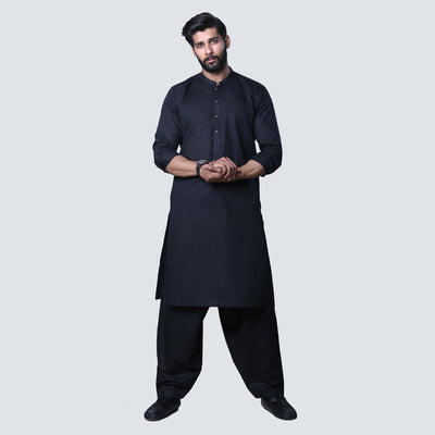 Black Cotton Shalwar Kameez