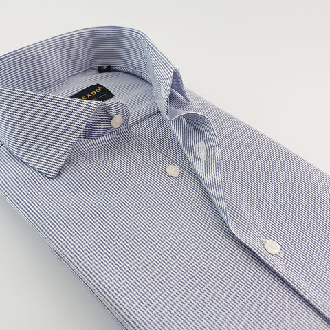 Navy Blue & White Textured Shirt  online mens clothing