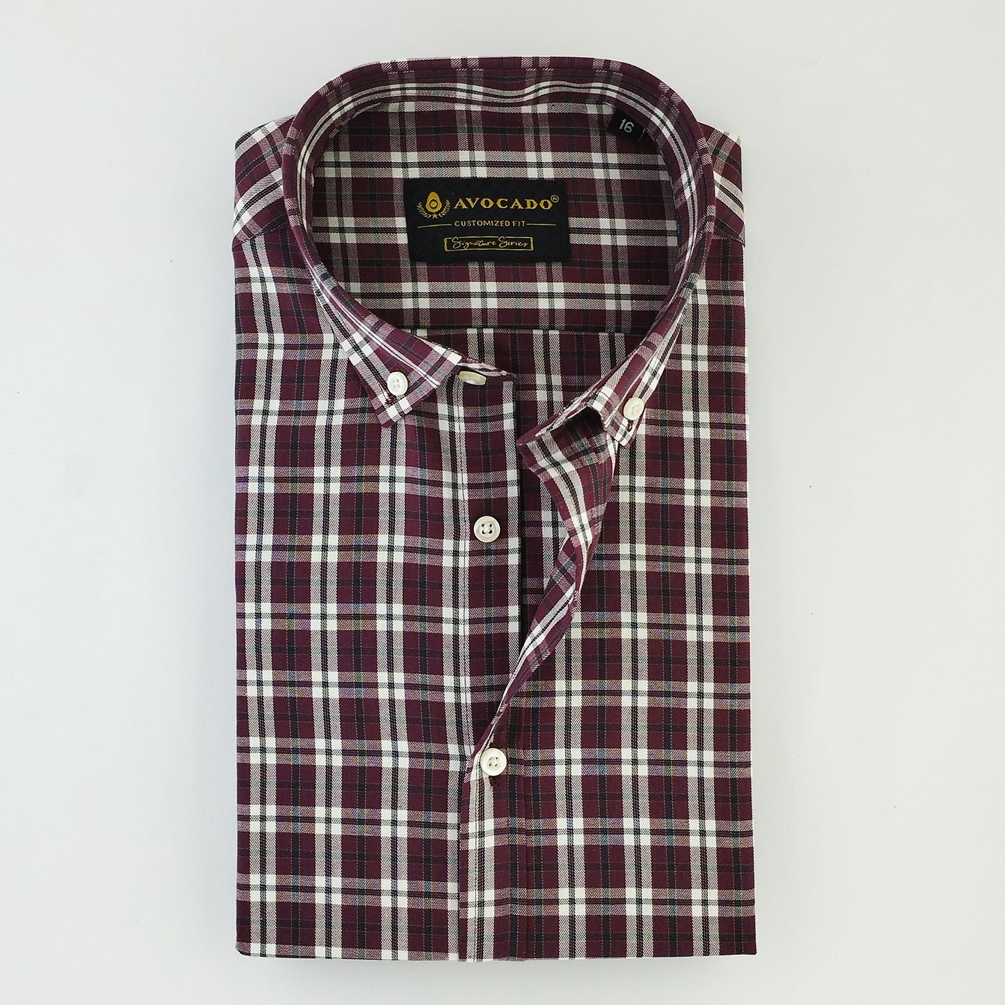 Maroon & Black Check Shirt