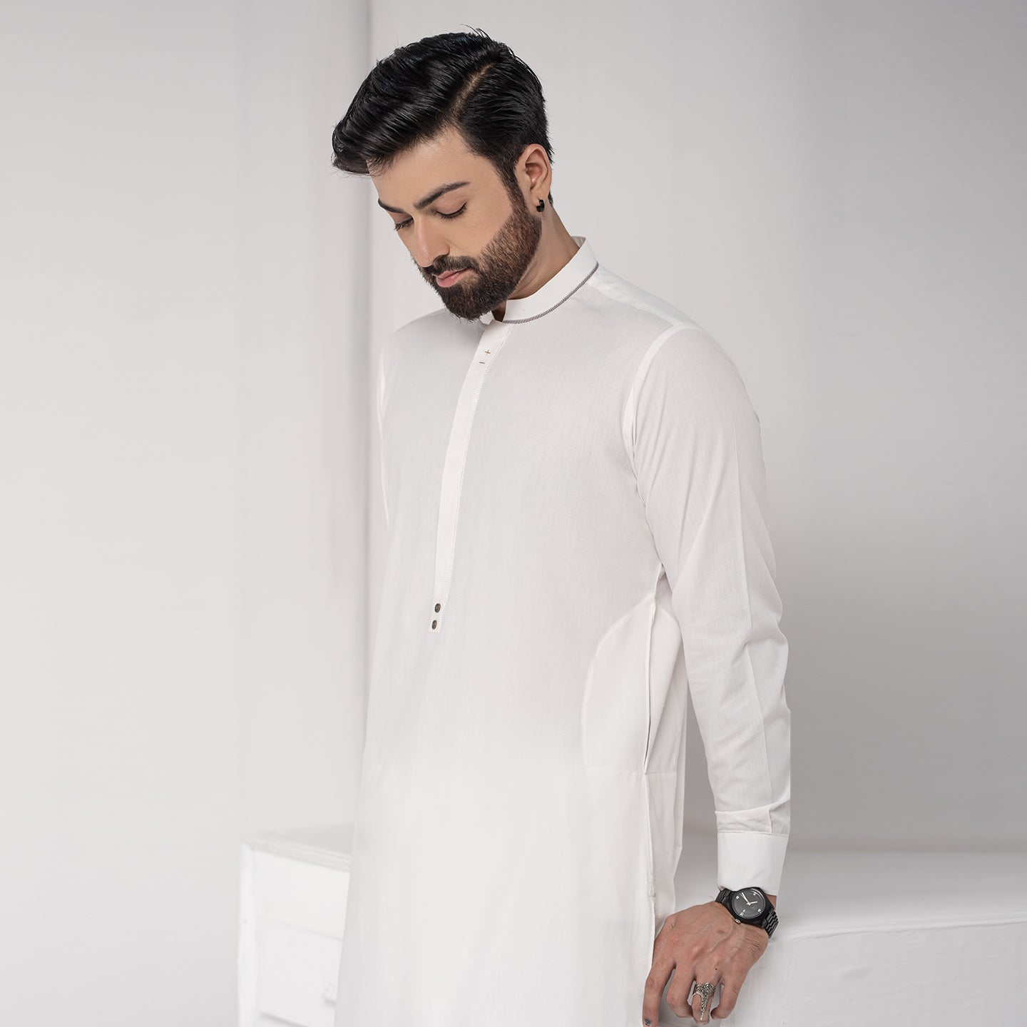 Off White Premium Blanded Designer kameez Shalwar