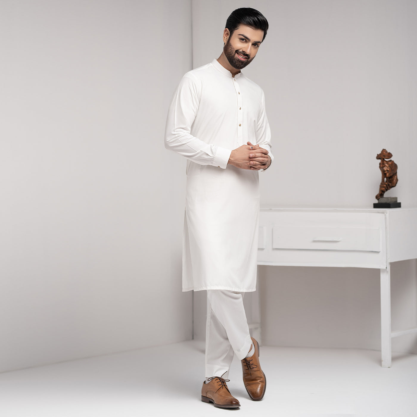 Off White Premium Blanded Designer Kurta Pajama