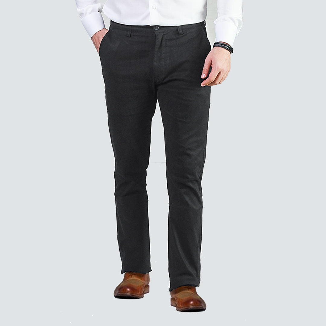 STEEL GREY SLIM FIT COTTON CHINO PANT