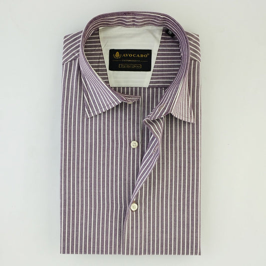 Purple & White Harringbone Shirt by avocado mens clothing