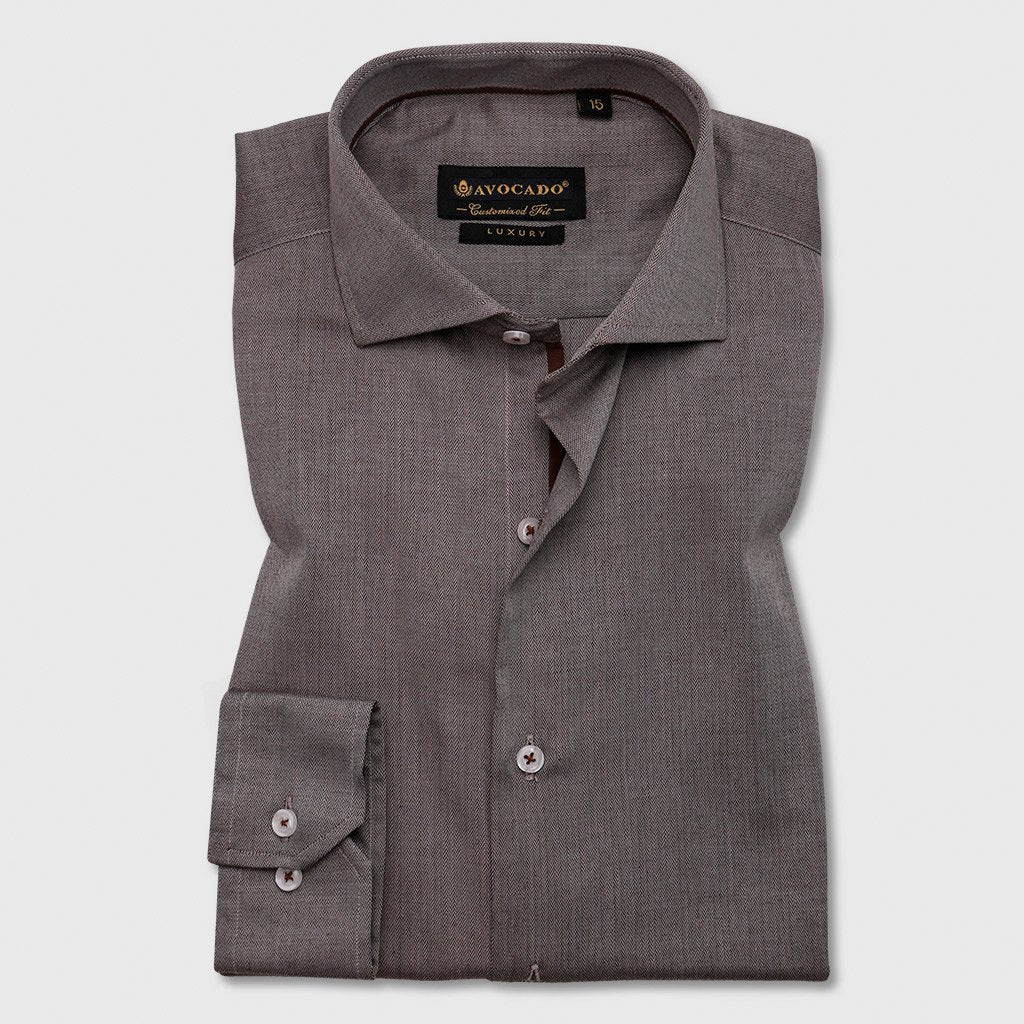 LIGHT BROWN DESIGNER SHIRT