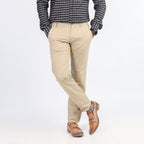 Off White Self Texture Cotton Chino Pant