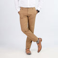Brown Self Texture Cotton Chino Pant