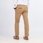 Brown Self Texture Cotton Chino Pant