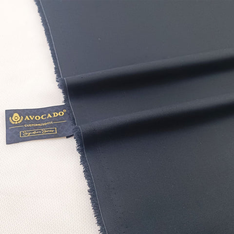 Black Large Harringbone Unstiched Shirt Fabric