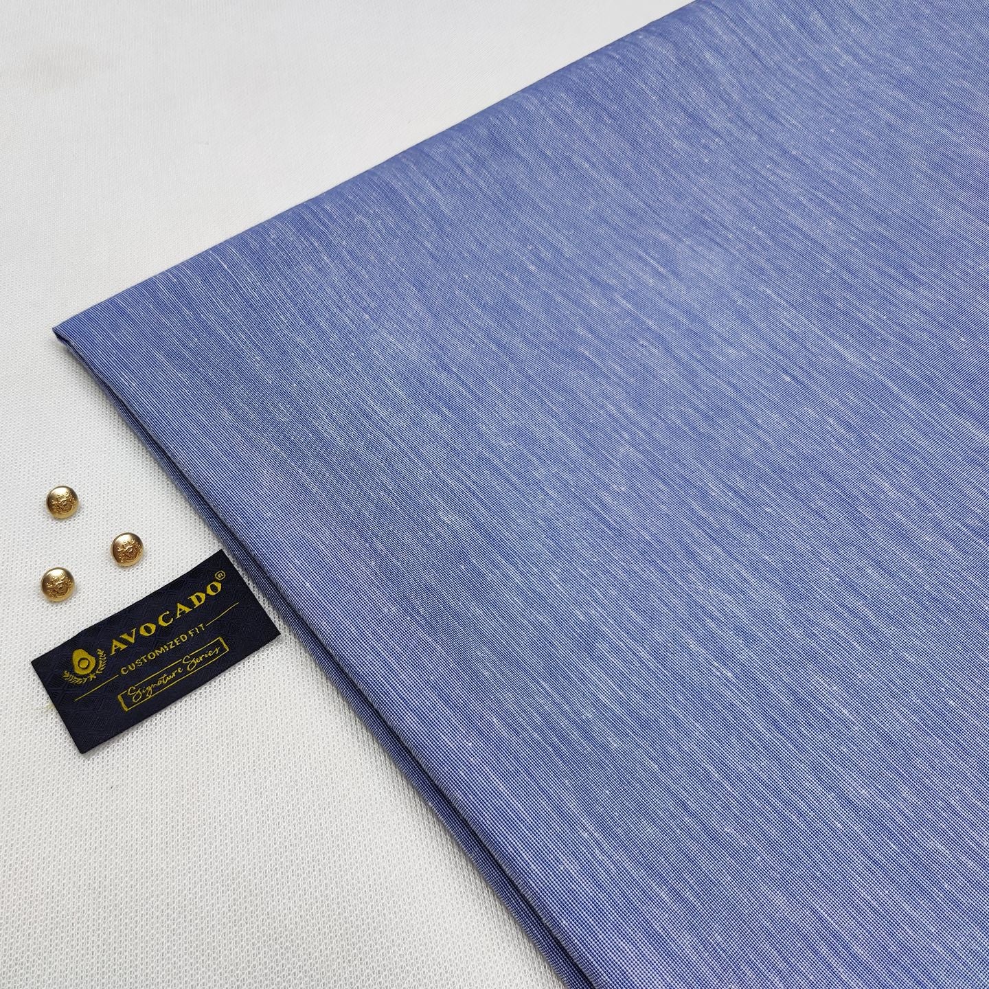 Blue Irish Self kameez shalwar Fabric with Buttons & label