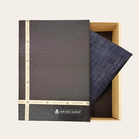 Dark Grey Irish Cotton Kameez Shalwar Fabric with Buttons & Label