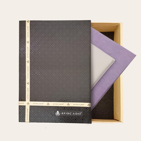 Light Purple Cotton Irish Kurta Fabric & Egg White Broadcloth Trouser fabric with Buttons & label