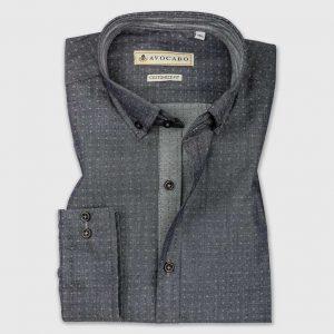 DARK GREY BUTTON DOWN DESIGNER SHIRT