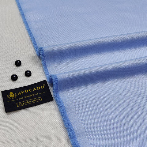 Green Sky Blue Pin Point kameez shalwar Fabric with Buttons & label