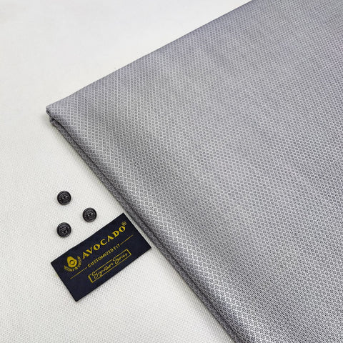 Grey and White Cross Box kameez shalwar Fabric with Buttons & label
