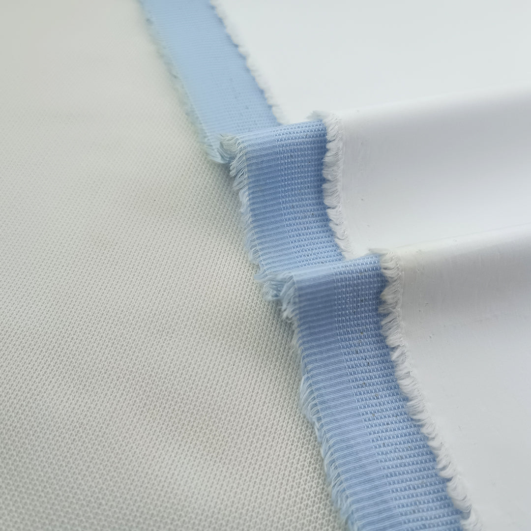 Ligth blue self textured kurta  & white Cotton Trouser Fabric