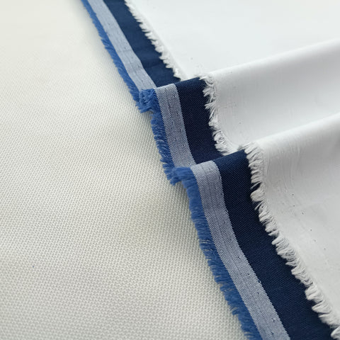 Navy cross Lining Kurta  & white Cotton Trouser Fabric