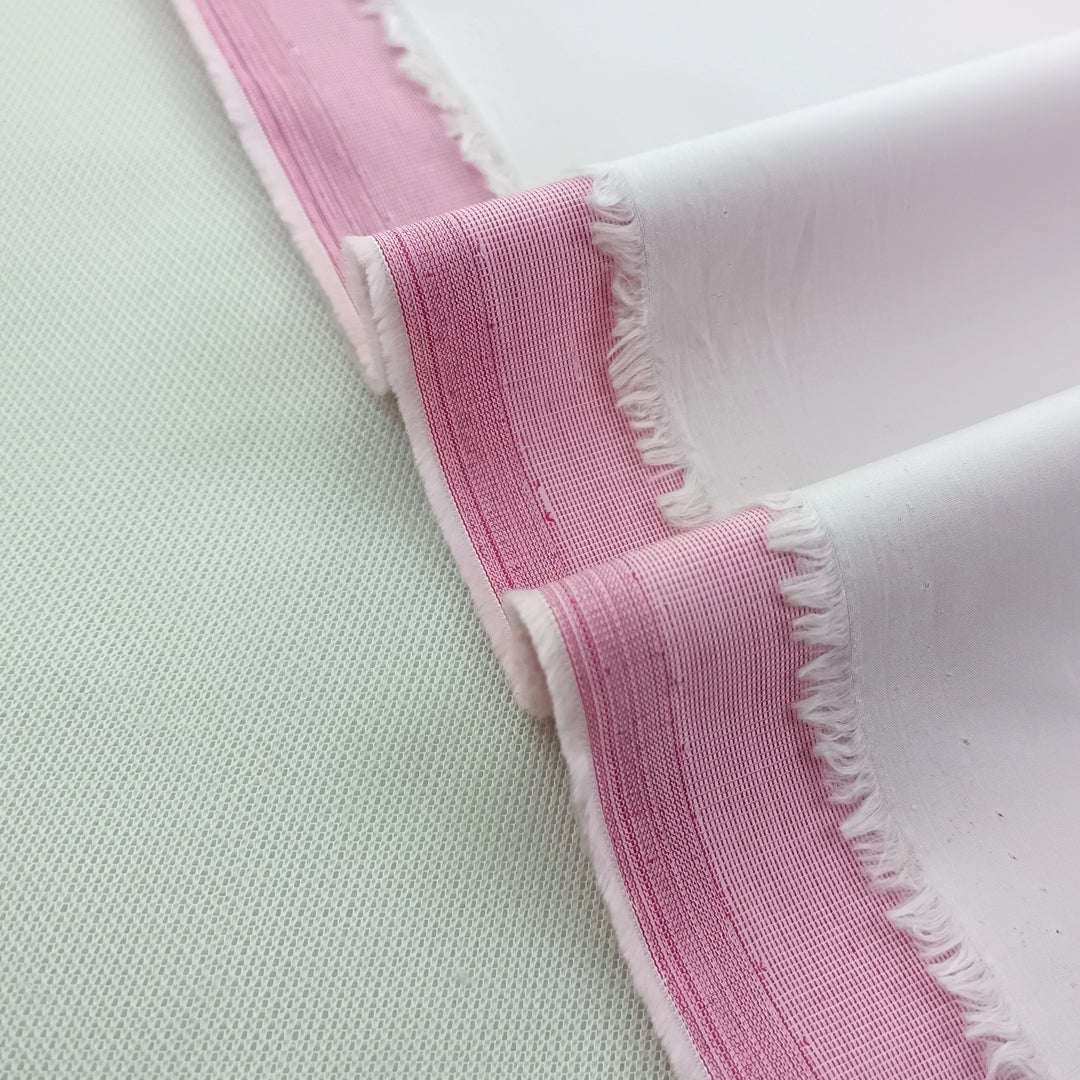Light pink two tone kurta fabric & Egg White Cotton Trouser fabric