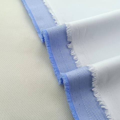 Ligth blue jacquard texture & Egg White Cotton Trouser fabric