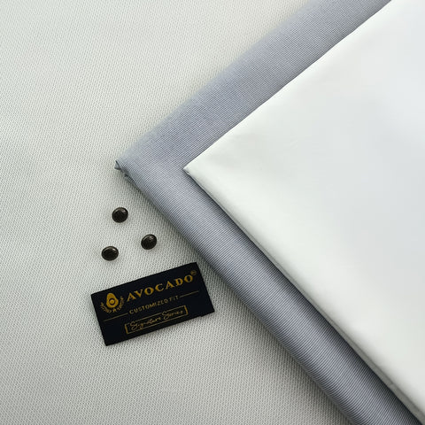 Ligth rust pin point & Egg White Cotton Trouser fabric