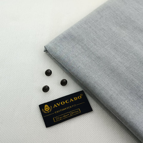 Grey polo kameez shalwar Fabric with Buttons & label