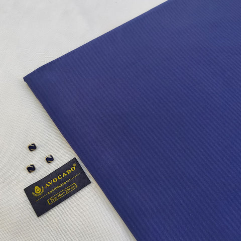 Navy Blue Cotton Self Light kameez shalwar Fabric with Buttons & label