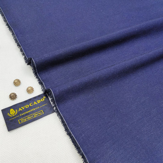 Navy Blue Irish Light kameez shalwar Fabric with Buttons & label