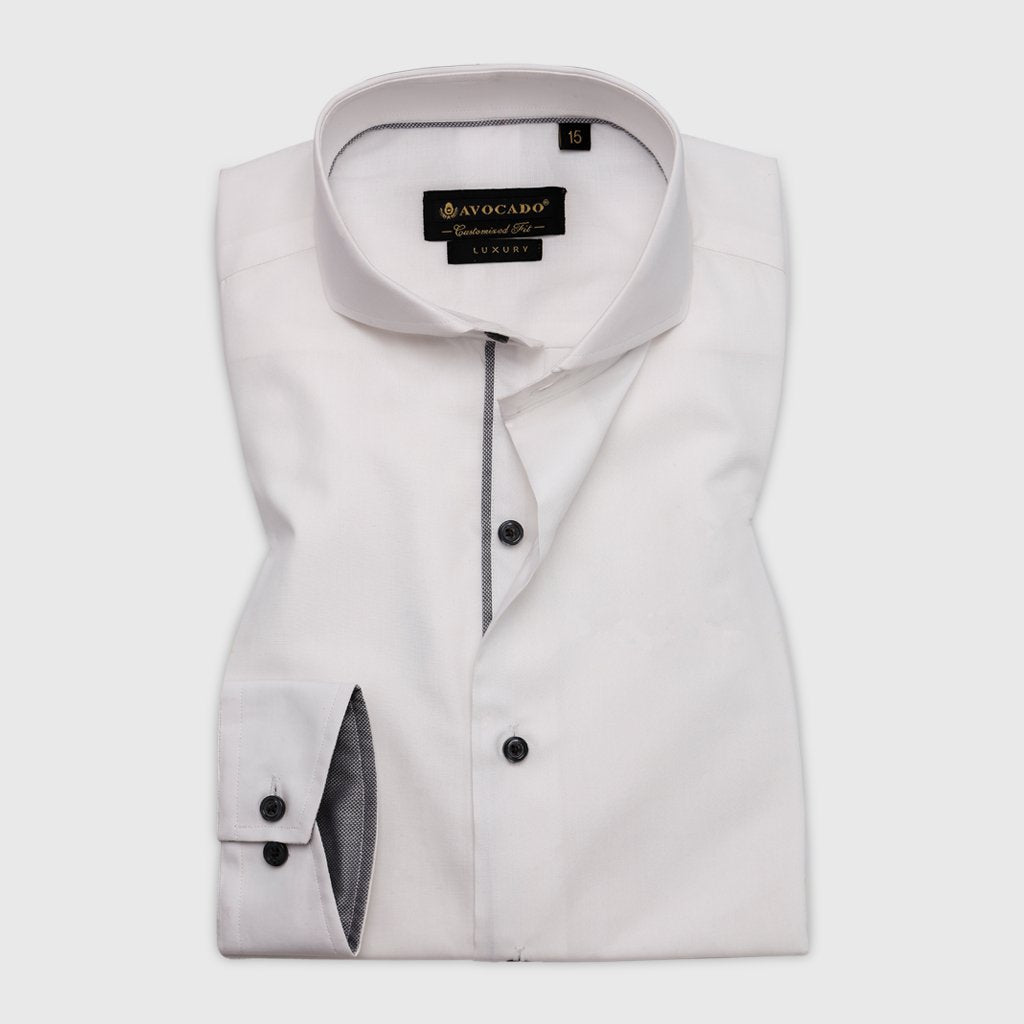 PLAIN CREAM EGYPTIAN COTTON SHIRT