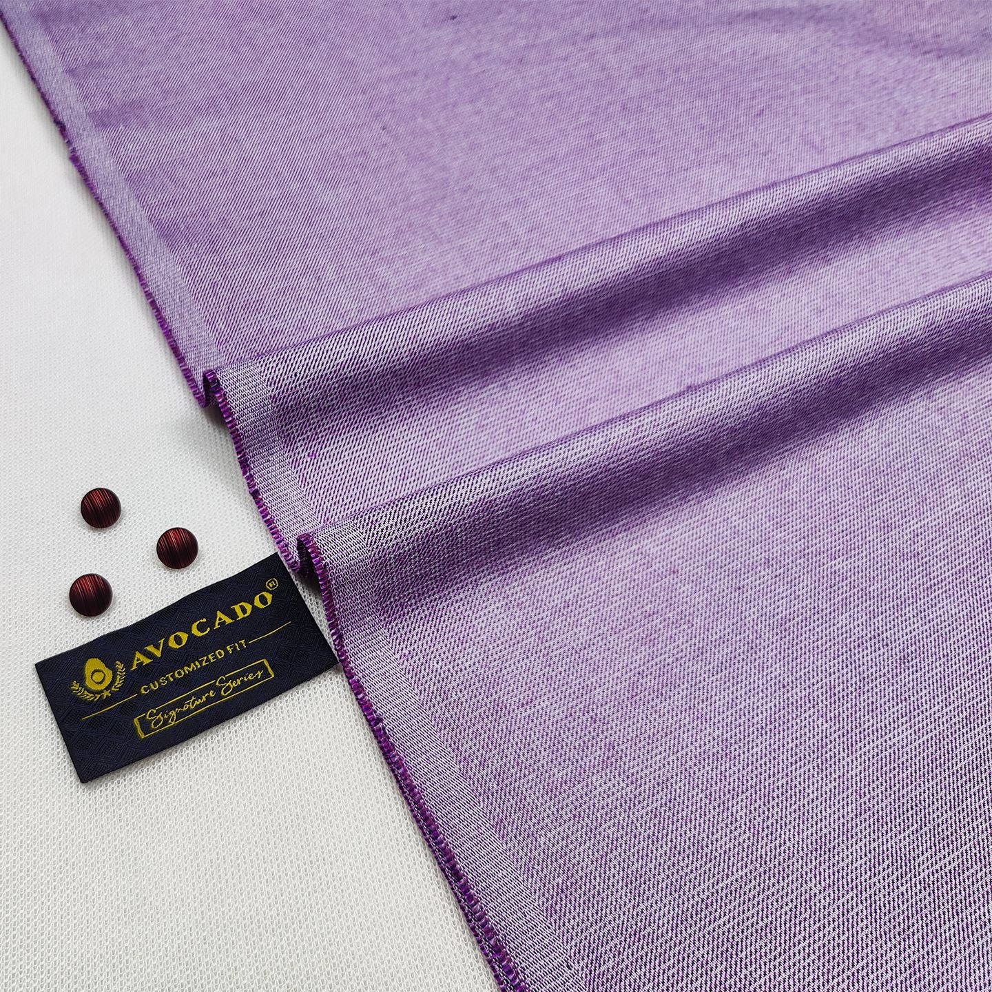Purple Polo kameez shalwar Fabric with Buttons & label