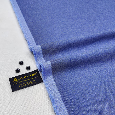 Royal Blue Mix Texture kameez shalwar Fabric with Buttons & label