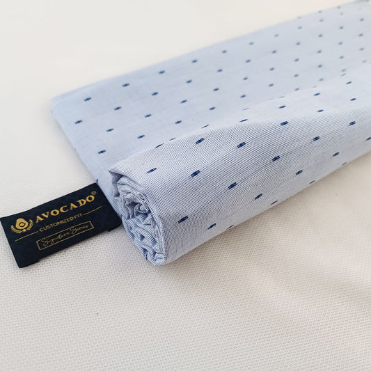 Light Blue & Navy Box Texture Unstiched Shirt Fabric by avocado mens clothing