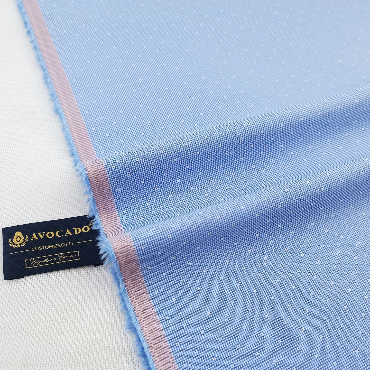 Light Blue Self White Box Texture Unstiched Shirt Fabric