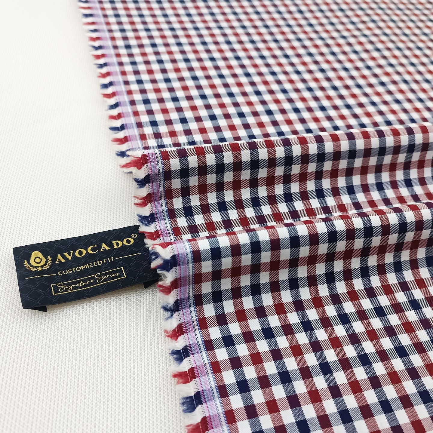 Maroon & Navy Box Check Unstiched Shirt Fabric