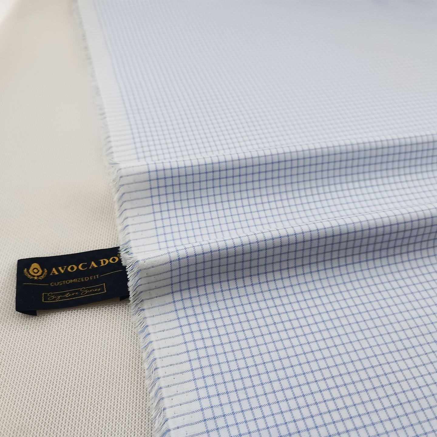 White & Light Blue Box Check Unstiched Shirt Fabric buy online in pakistan